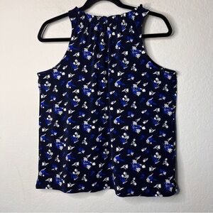 Banana Republic Black Floral Sleeveless Blouse Size Small